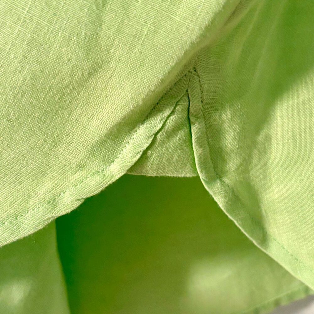 J. Jill L 100% linen summer weight spring green button front shirt - Picture 5 of 8